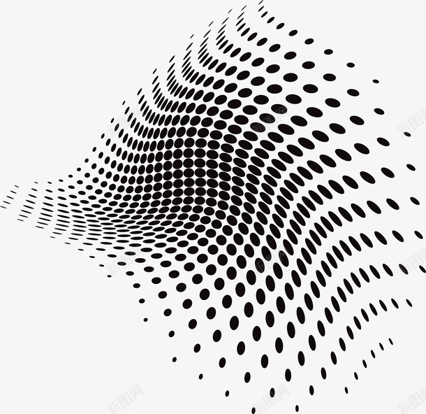 黑色抽象波点矢量图eps免抠素材_88icon https://88icon.com 抽象波点 波点 矢量素材 黑色波点 矢量图