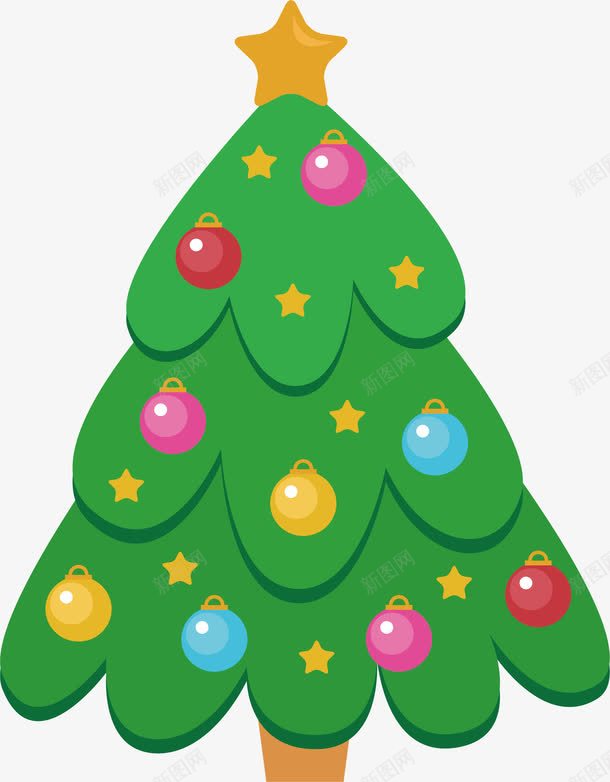 彩色小球圣诞树png免抠素材_88icon https://88icon.com 圣诞树 圣诞球 圣诞节 彩色圣诞球 矢量png 绿色圣诞树