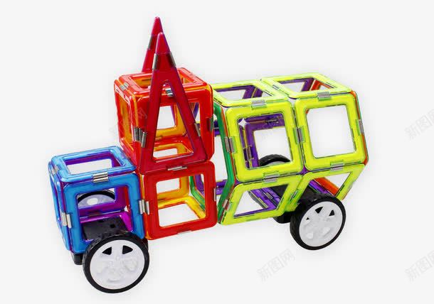 玩具车png免抠素材_88icon https://88icon.com 儿童玩具 玩具车 磁力片 磁铁 车轮