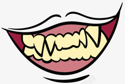 密集牙齿卡通嘴巴素材