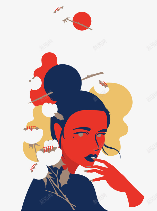 创意美女插图png免抠素材_88icon https://88icon.com 创意插图 创意美女插画图案 女人插图