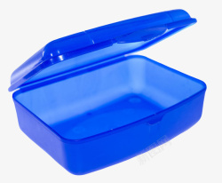 蓝色没合着的盒子塑胶制品实物素材