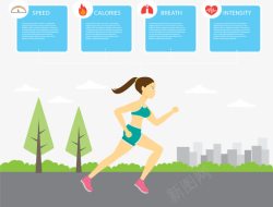 跑步健身信息图表素材