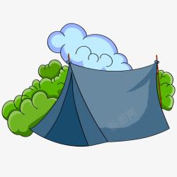 卡通野营帐篷风景素材