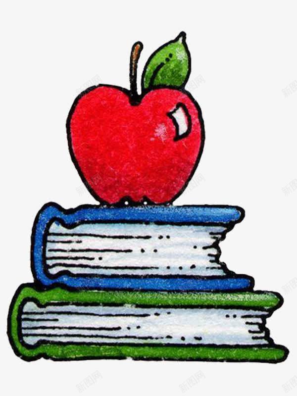 书本和苹果png免抠素材_88icon https://88icon.com 书本 创意 卡通 手绘 红色 苹果