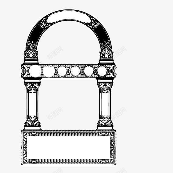 手绘欧式建筑矢量图ai免抠素材_88icon https://88icon.com 建筑 欧式 黑白 矢量图