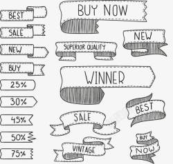 17款手绘促销丝带素材
