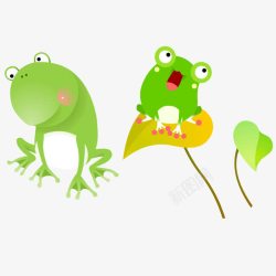 可爱卡通绿色青蛙素材