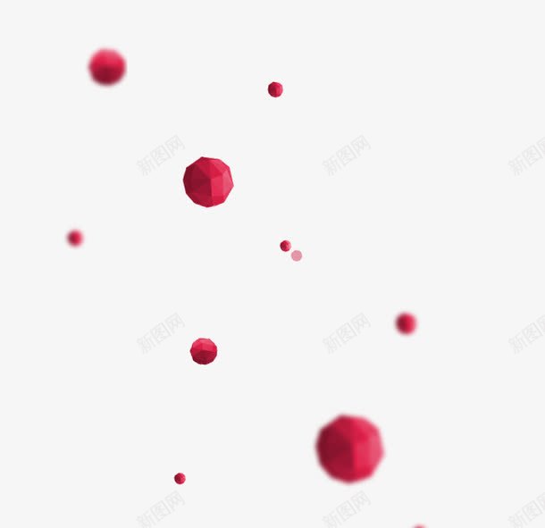 红色小球漂浮png免抠素材_88icon https://88icon.com 小球 漂浮 红色