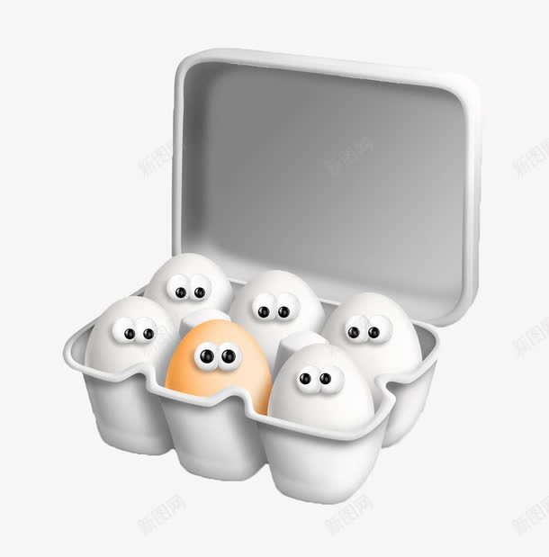 卡通手绘鸡蛋盒png免抠素材_88icon https://88icon.com 包装盒 卡通 手绘 眼睛 鸡蛋 鸡蛋包装 鸡蛋托