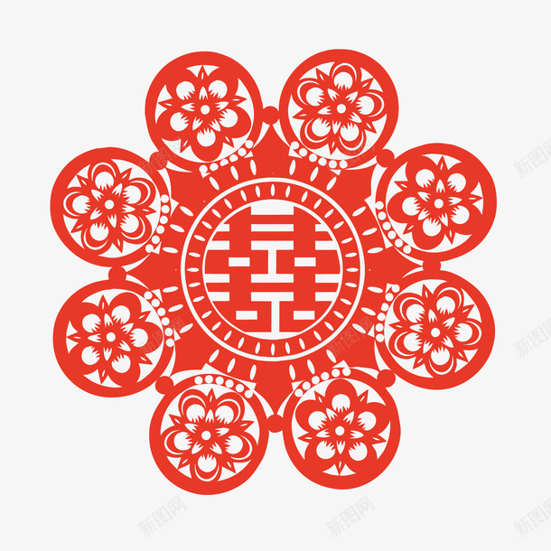 喜字剪纸png免抠素材_88icon https://88icon.com 中国风 剪纸艺术 喜字 喜庆 新婚 新年剪纸 背景窗花