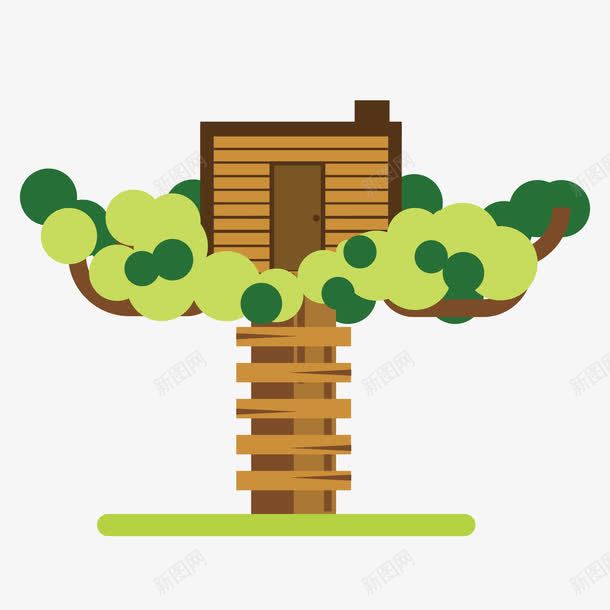 绿树上的创意木屋png免抠素材_88icon https://88icon.com 创意 木屋 树叶 绿树