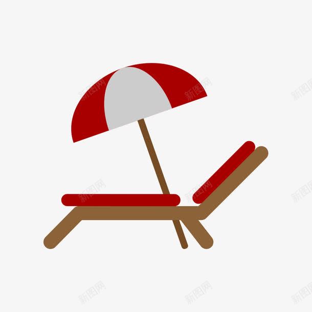 手绘的躺椅png免抠素材_88icon https://88icon.com PNG 太阳伞 手绘 躺椅