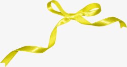 黄色蝴蝶结彩带素材