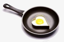 煎爱心鸡蛋的锅素材