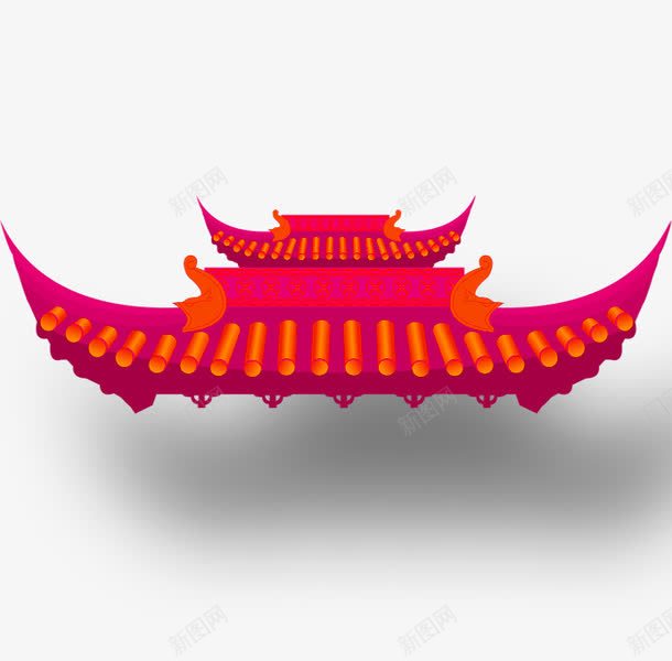 红色中国风屋顶装饰图案png免抠素材_88icon https://88icon.com 中国风 免抠PNG 屋顶 红色 装饰图案