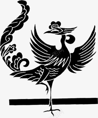 中国风凤凰雕刻纹样图标图标