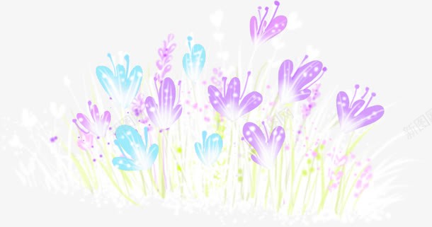 卡通手绘紫色线条花png免抠素材_88icon https://88icon.com 紫色线条花