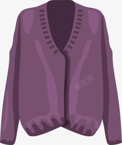 冬季紫色毛线衣服素材