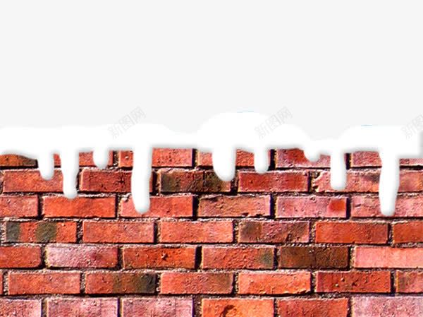 砖头上的积雪png免抠素材_88icon https://88icon.com 墙壁 砖头 积雪 红砖 雪