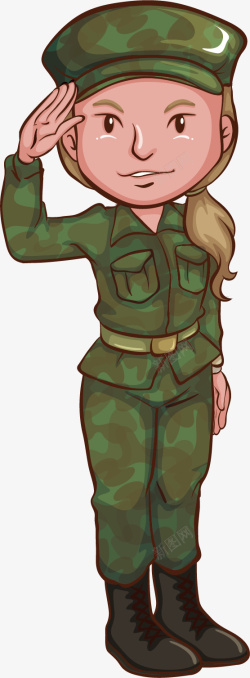 女军人敬礼的女军人矢量图高清图片