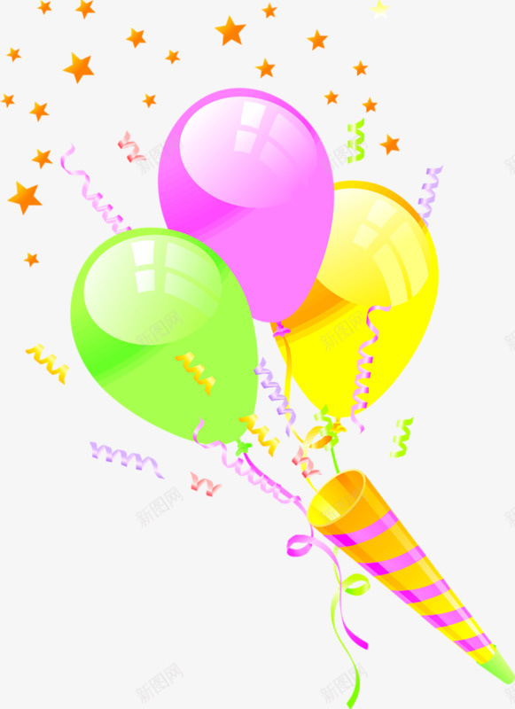 喜庆节日气球png免抠素材_88icon https://88icon.com 丝带 喜庆气球素材 星星 气球图案 气球素材