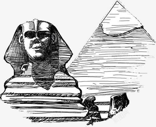 黑色埃及金字塔建筑手绘png免抠素材_88icon https://88icon.com 埃及 建筑 金字塔 黑色
