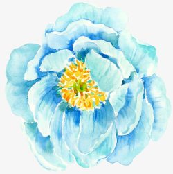泼墨花朵浅蓝色花朵高清图片