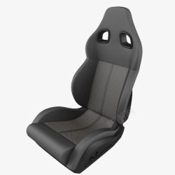 一个黑灰色皮质汽车座椅素材