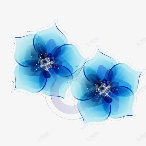 水墨蓝色花朵png免抠素材_88icon https://88icon.com 水墨 花朵素材 蓝色 蓝色花朵