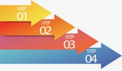 彩色向右箭头图表素材