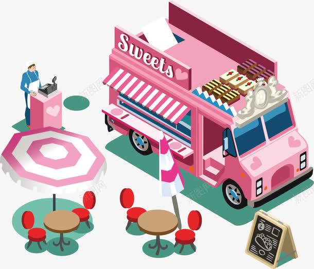 食物车png免抠素材_88icon https://88icon.com 卡通手绘 卡通食物 美食 装饰图案 食物车