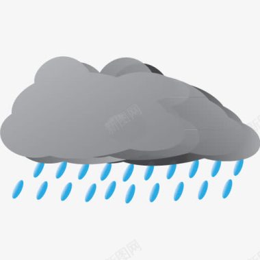 下雨天气灰色天气图标图标