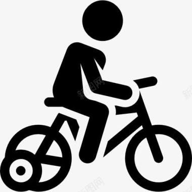 春天童年自行车图标图标