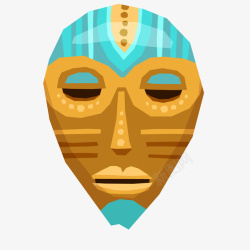 彩色的部落文化面具矢量图素材
