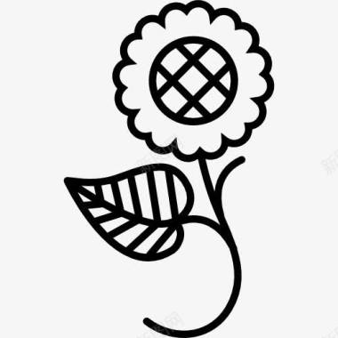 一朵花一片叶上一朵花的花标图标图标