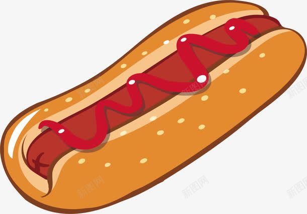 美味热狗面包png免抠素材_88icon https://88icon.com 快餐 热狗 番茄酱 面包
