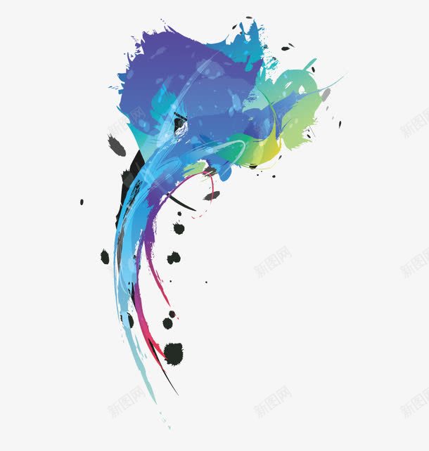 蓝色喷墨矢量图ai免抠素材_88icon https://88icon.com PNG素材 免费矢量图 创意 高清图 矢量图