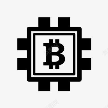 去毛处理比特币在处理器TheBitcoinIcons图标图标