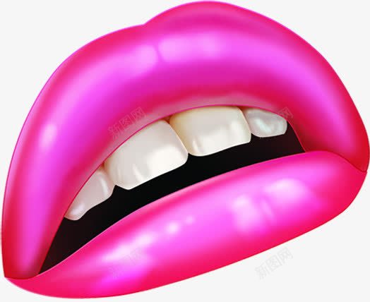 粉色白牙嘴唇png免抠素材_88icon https://88icon.com 嘴唇 白牙 粉色 素材