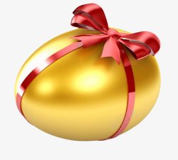 金蛋绑着丝带的金色巨蛋金蛋素材