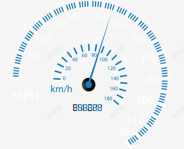 表盘计数里程指针蓝色数字圆png免抠素材_88icon https://88icon.com 指针 蓝色 表盘 计数 里程