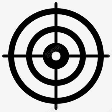 黑色的圆靶子图标图标