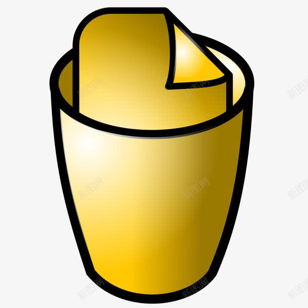 黄色的卡通垃圾桶和纸png免抠素材_88icon https://88icon.com 卡通 垃圾桶 黄色 黄色卡通