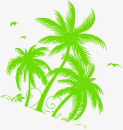 绿色图画椰子树素材