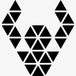 对称的多边形多边形装饰小三角形图标高清图片
