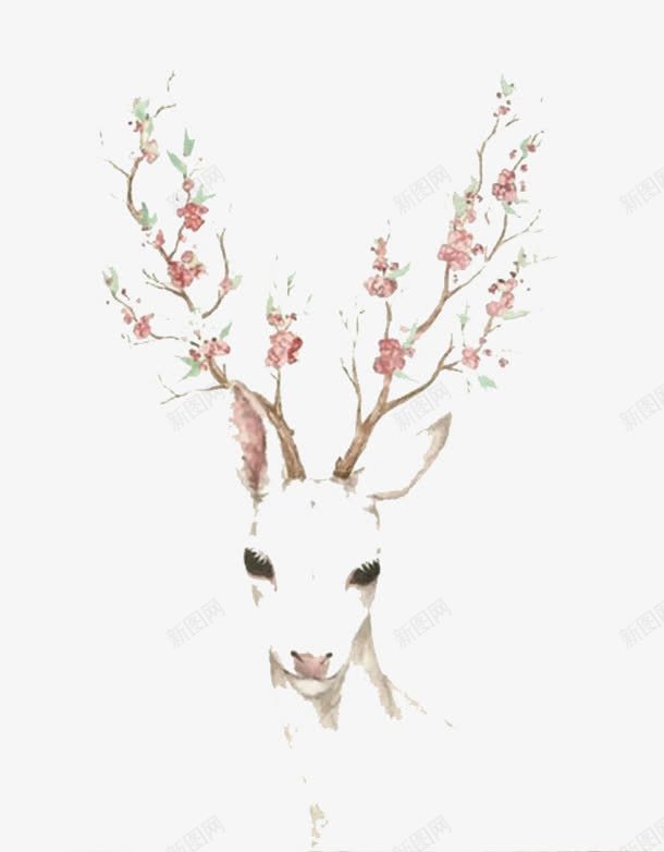 水彩小鹿png免抠素材_88icon https://88icon.com 卡通 小鹿 手绘 水彩