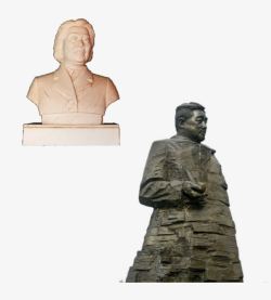 两个人物雕像素材