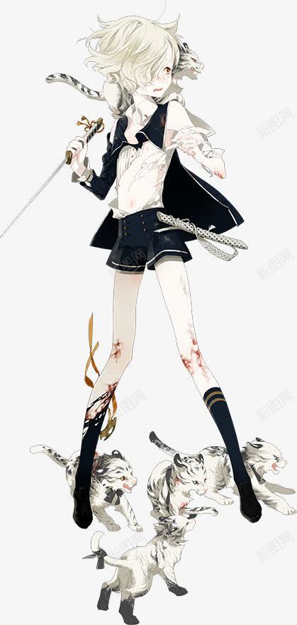 卡通拿着剑的女孩害怕png免抠素材_88icon https://88icon.com 卡通 女孩 害怕 拿着