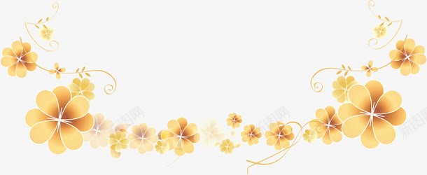 手绘黄色渐变花朵装饰png免抠素材_88icon https://88icon.com 渐变 花朵 装饰 黄色